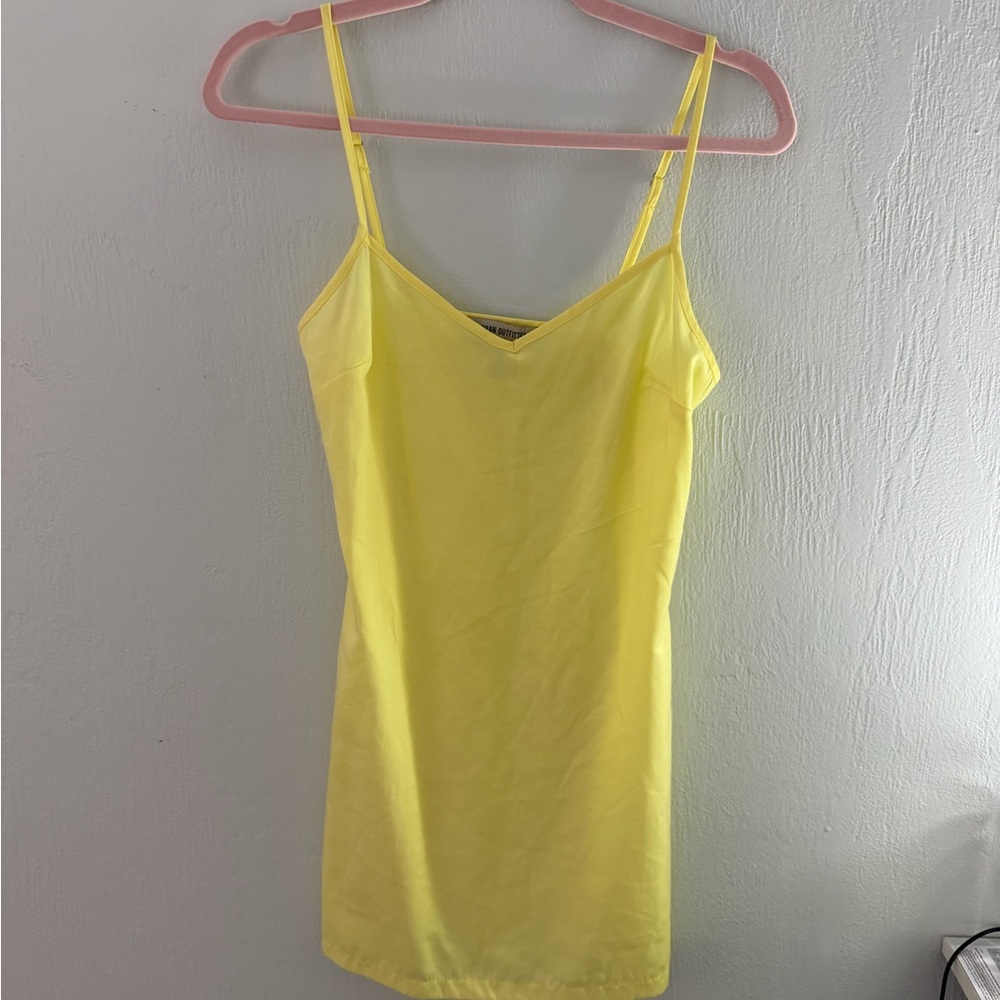 Urban Outfitters yellow silk slip dress